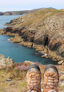  lunch break, Ruth on Pembrokeshire Coast Path