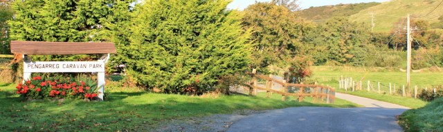 01 road through caravan park, Ruth's coastal walk, Llanrhystud