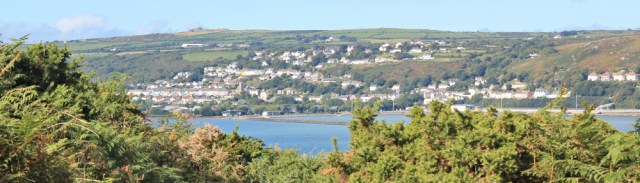 05 looking back to Fishguard and Goodwick, Ruth in Pembrokeshire