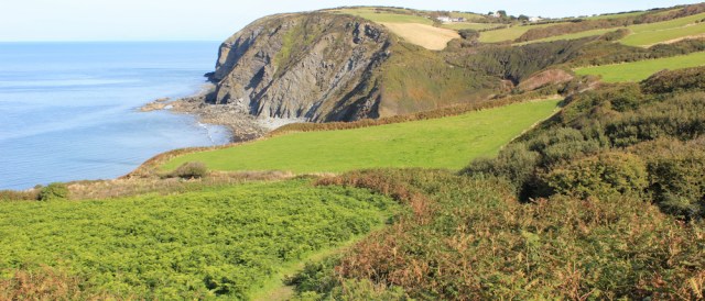 05 Traeth y Coubal, Ruth hiking the Ceredigion Coast Path, Wales