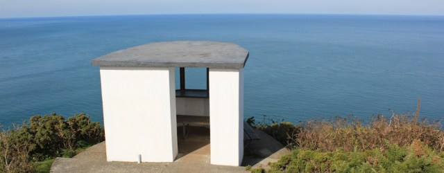 06 dolphin lookout spot, Ruth trekking the Ceredigion Coast Path