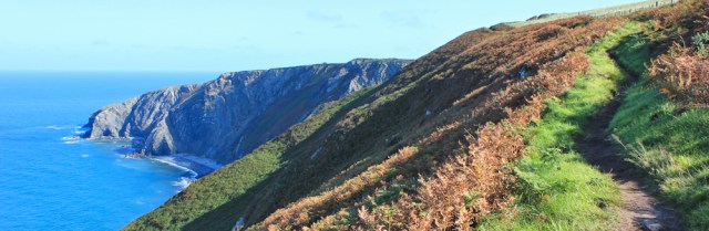07 Ruth hiking towards Cemaes Head, Pembrokeshire Coast Path