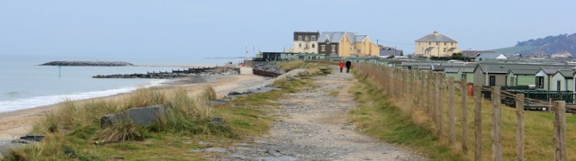 07 Ruth walking the footpath in Tywyn