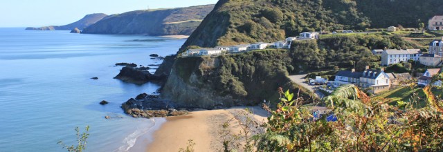 07 Tresaith beach and Ceredigion Coast Path, Ruth hiking in Wales