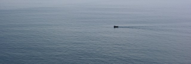 08 empty sea, Ruth walking the Ceredigion Coast Path