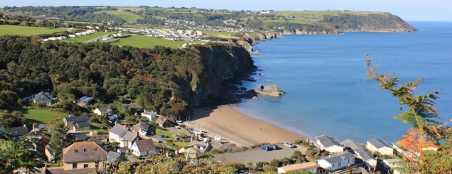 09 view back along coast to Tresaith and Aberporth, Ruth Livingstone