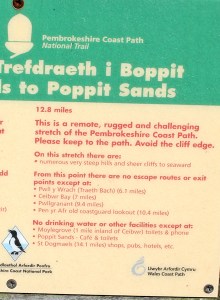 10 warning sign, Ruth's coastal walk to Moylgrove