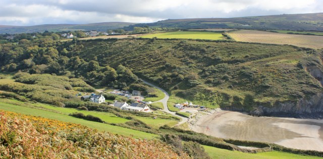 13 climbing Dinas Head, Pwllgwaelod below