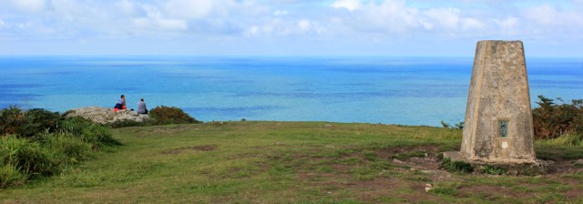 15 Dinas Head viewpoint, Ruth hiking in Pembrokeshire