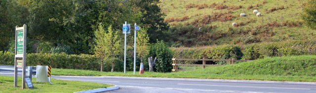 16 crossing the A493, Ruth on the Wales Coast Path, Dovey Valley