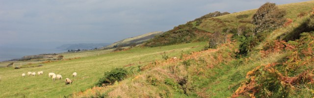 16 towards Morfa Bychan, Ruth walking the Wales Coast Path