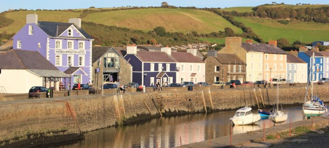 24 quayside Aberaeron, Ruth walking in Wales
