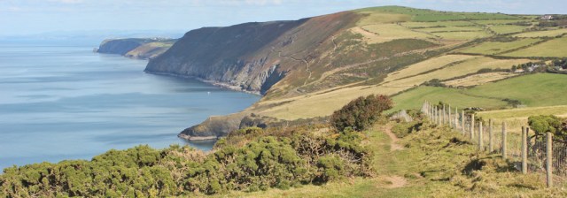 b07 Penmoelciliau, Ruth hiking the Ceredigion Coast Path