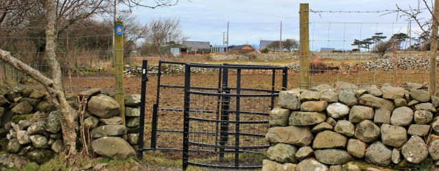 kissing gate and muddy field, Ruth's coastal walk, Wales