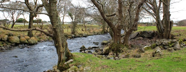 along Afon Ysgethin, Ruth on the Wales Coast Path