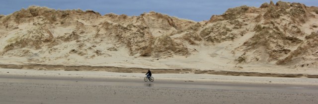 cyclist on beach, Ruth Livingstone