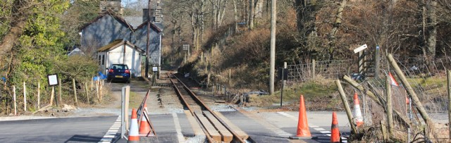 a07 Boston Lodge Halt, Ruth hiking the Wales Coast Path