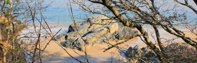 a14 path above shore, Ruth hiking in Porthmadog, Wales