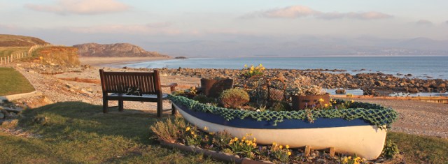 a24 Criccieth, Ruth hiking the Wales Coast Path