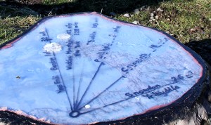 map and waymarks, Ruth's coastal walk, above Fairbourne