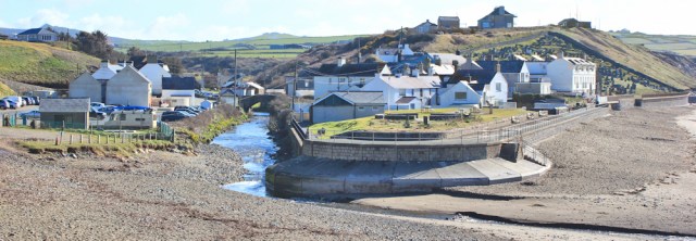 01 Aberdaron, Ruth setting off to walk the Wales Coast Path