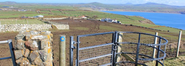 09 muddy fields, Llyn Peninsula, Ruth walking the coast in Wales