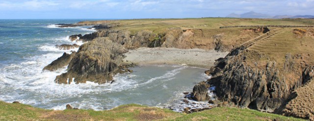 11 Porth Gwylan, Ruth walking the Lleyn coastal path