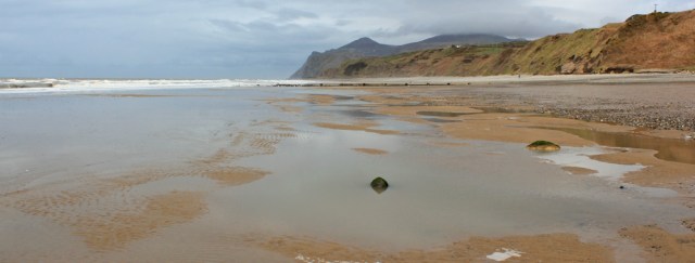 14 Beach at Nefyn, Ruth walking the Llyn Coast Path