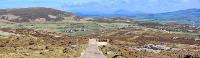 15 road at top of Mynydd Mawr, Ruth walking the Wales Coast Path, Llyn