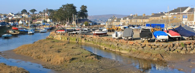 21 harbour at Abersoch, Ruth hiking the Wales Coast Path
