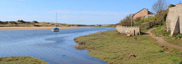 01 Ruth walking down the river from Aberffraw, Anglesey