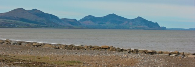 01 Yr Eifl from Dinas Dinlle, Ruth walking the Wales Coast Path