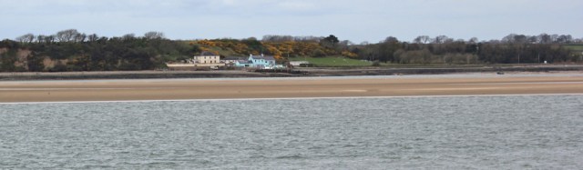 03 looking over to Anglesey, Ruth walking the Wales Coast