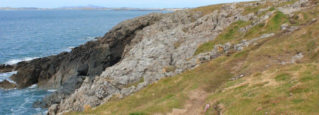 16 climbing out of PorthTrecastell, Ruth's coastal walk, Anglesey