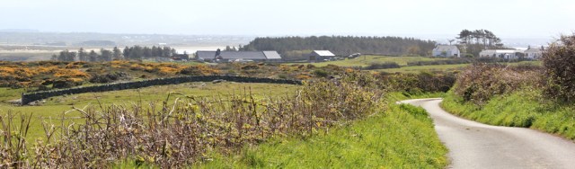 16 walking towards Silver Bay, Ruth on the coast path, Ynys Gybi