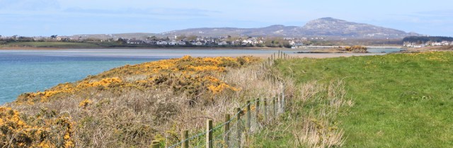16 walking towards Valley, Ruth on the Anglesey coastal path