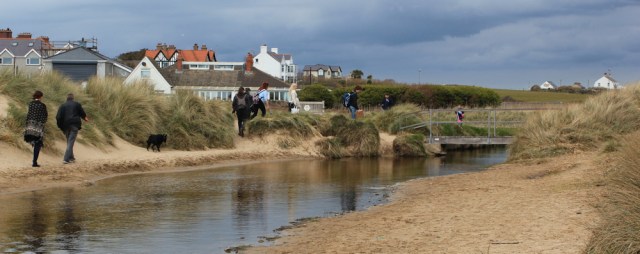 23 bridge into Rhosneigr, Ruth Livingstone walking the coast