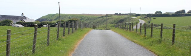 04 road walking, hiking through Moelfre, Ruth's coastal walk