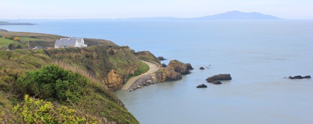 06 Ruth on the Anglesey coast path, looking towards Holyhead