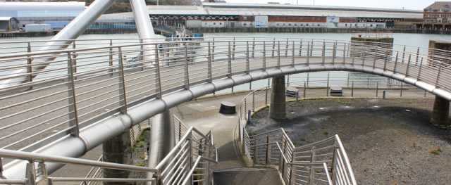 07 Bridge over Inner Harbour, Ruth in Holyhead
