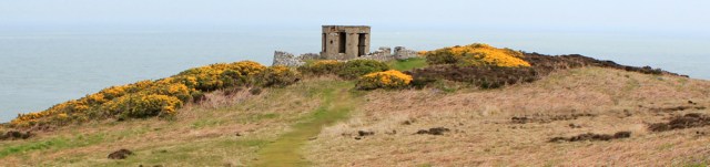 09 tower on Llanlleiana Head, Ruth Livingstone walking the Isle of Anglesey Coastal Path