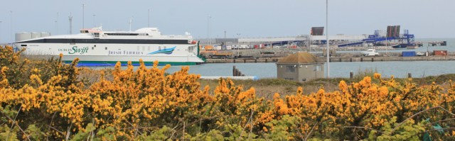11 Ferry port, Ruth hiking out of Holyhead