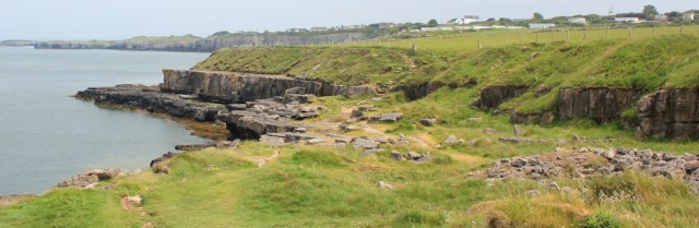 13 approaching Moelfre, Ruth hiking in Anglesey