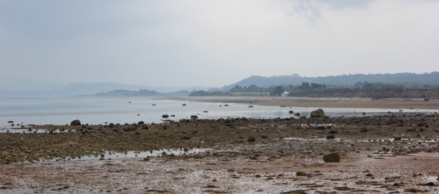 13 coastal path to Beaumaris, Ruth hiking in Anglesey