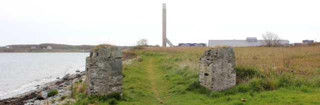 14 aluminium works, Holyhead, Ruth walking the coast