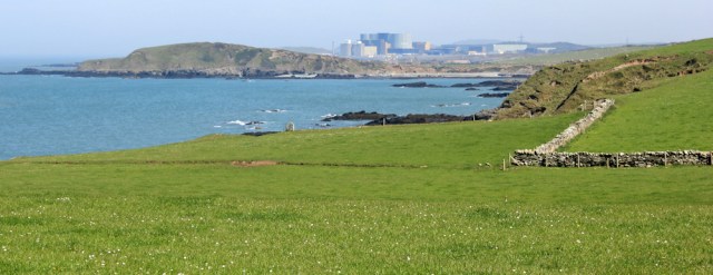 18 towards Trwyn Cemlyn, Ruth hiking the Anglesey Coast