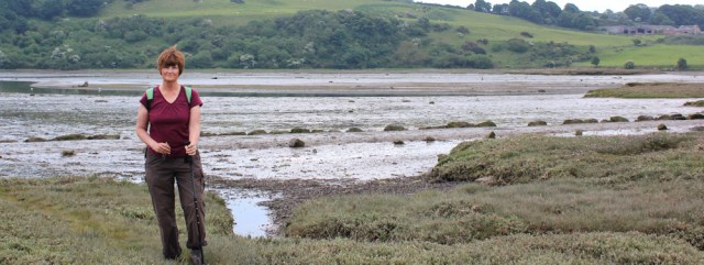 19 Ruth on Traeth Dulas, walking the coast of Anglesey