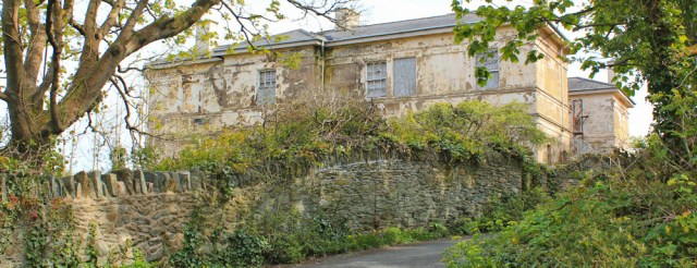30 another derelict house, Ruth walking to Holyhead on the coast path