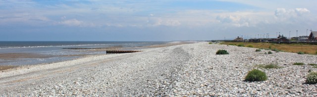 10 shingle beach, Ruth walking to Abergele, North Wales