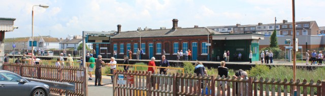 12 crowd at Abergele railway station, Ruth Livingstone